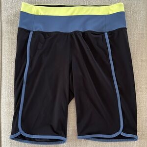 LIVI Bike/Athletic workout shorts. Size 14 Black W/Blue/Yellow. EUC